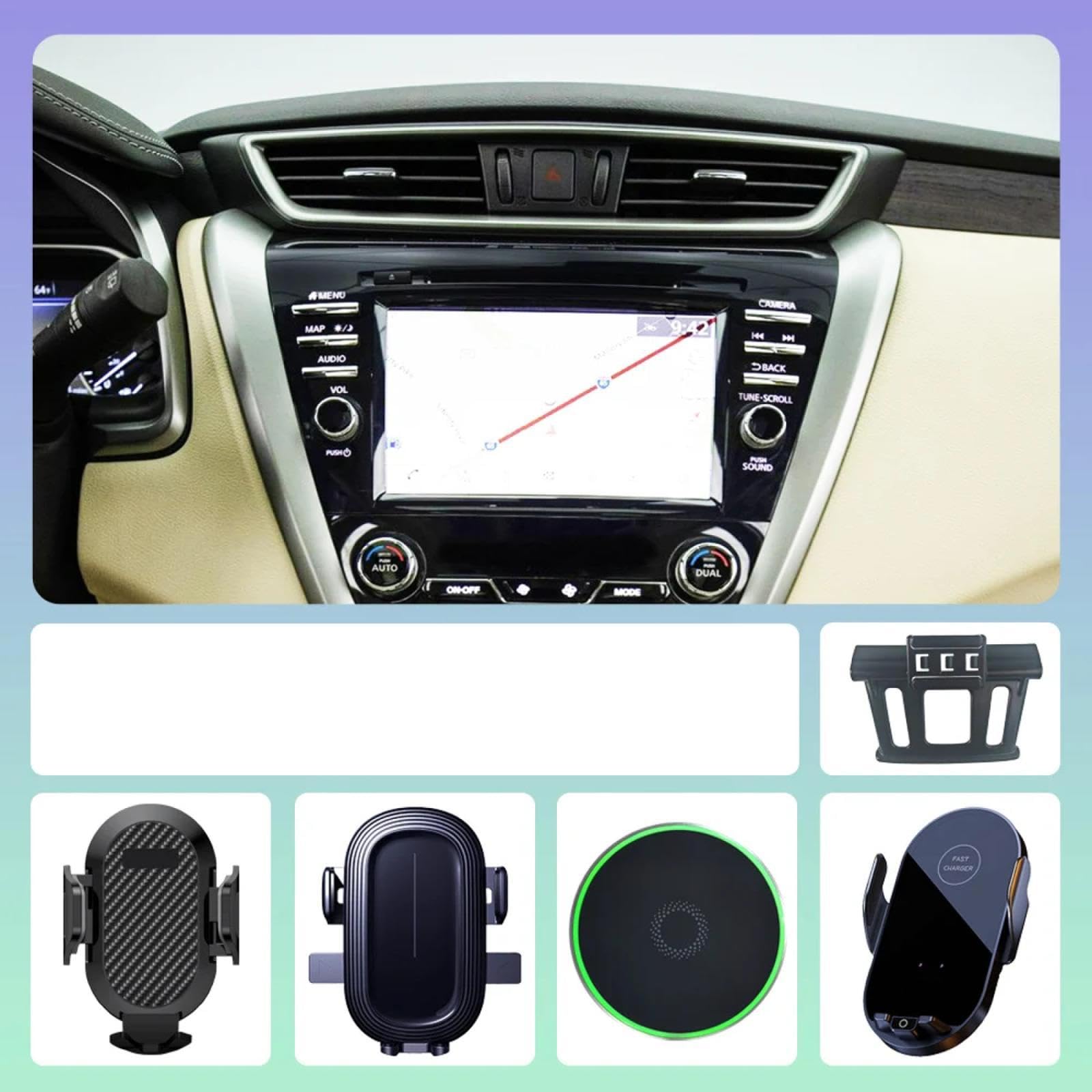 Porta Cellulare Auto per Nissan Murano 2015-2023, Supporto per Telefono da Auto Supporto per Telefono da Auto Accessori di Supporto per Auto