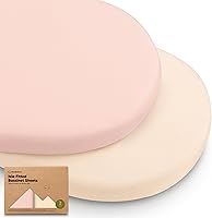 Vista 20 de Paquete de 2 sábanas de moisés para bebé niña y niño, viscosa de 33 x 17 pulgadas, derivada de bambú, sábanas ajustables para moisés, compatibles