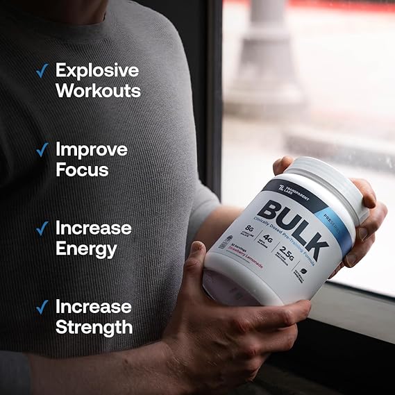 Transparent Labs Bulk Pre-Workout (30 Servings, Strawberry Lemonade) & BCAA Glutamine (30 Servings, Strawberry Lemonade)