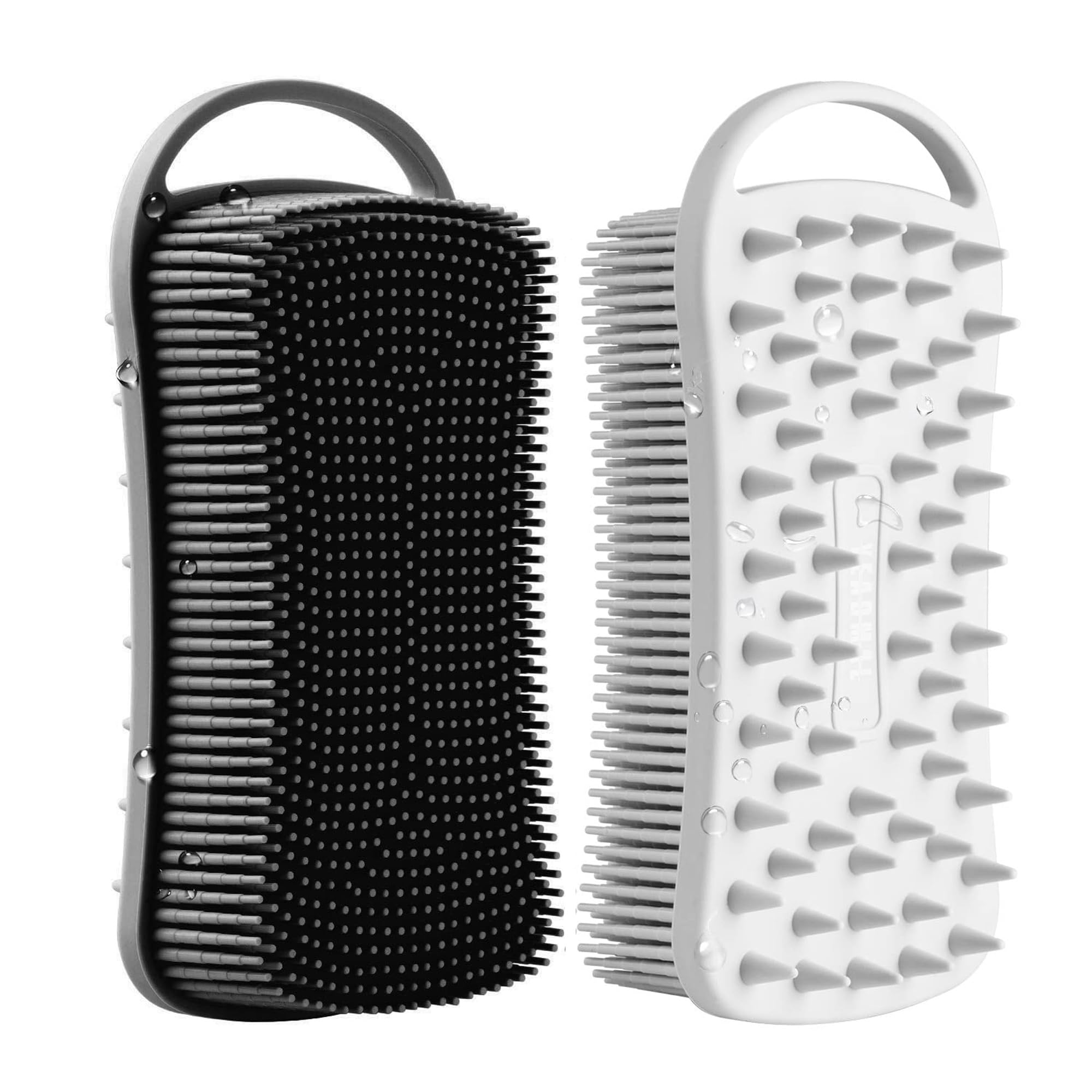 YEADMAL Dual-use Silicone Body Scrubber with Scalp Massage Shampoo Brush Exfoliating Bath Brush Gentle Silicone Shower Scrubber