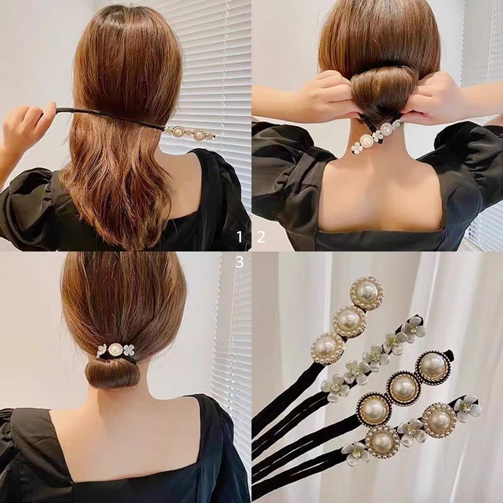 Donut de Pelo 30 PCS, Accesorios de Peinado, Moño de Pelo DIY Set para Bailarines