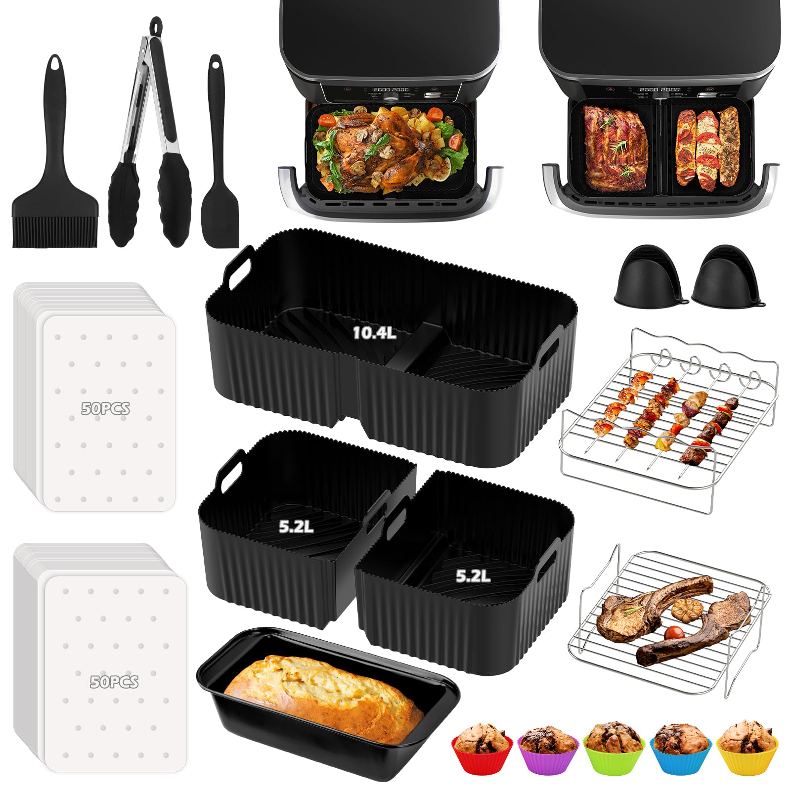 Accessori Per Ninja AF500: Set Da 18 Pezzi Per Airfryer Foodi Flexdrawer 10,4L