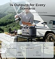 Vista 3 de S1200 Portable Power Station, 1190Wh LiFePO4 Battery, 1200W (1800W Surge) AC Output, Solar Generator for Camping, Emergency,RVs(Solar Panel Optional)