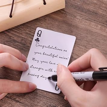 Unique Custom Playing Card Wedding Favors - Wedding Card Guest Book Alternative, Custom Photo or Blank for Graduation, Wedding,Family,and Anniversary Party