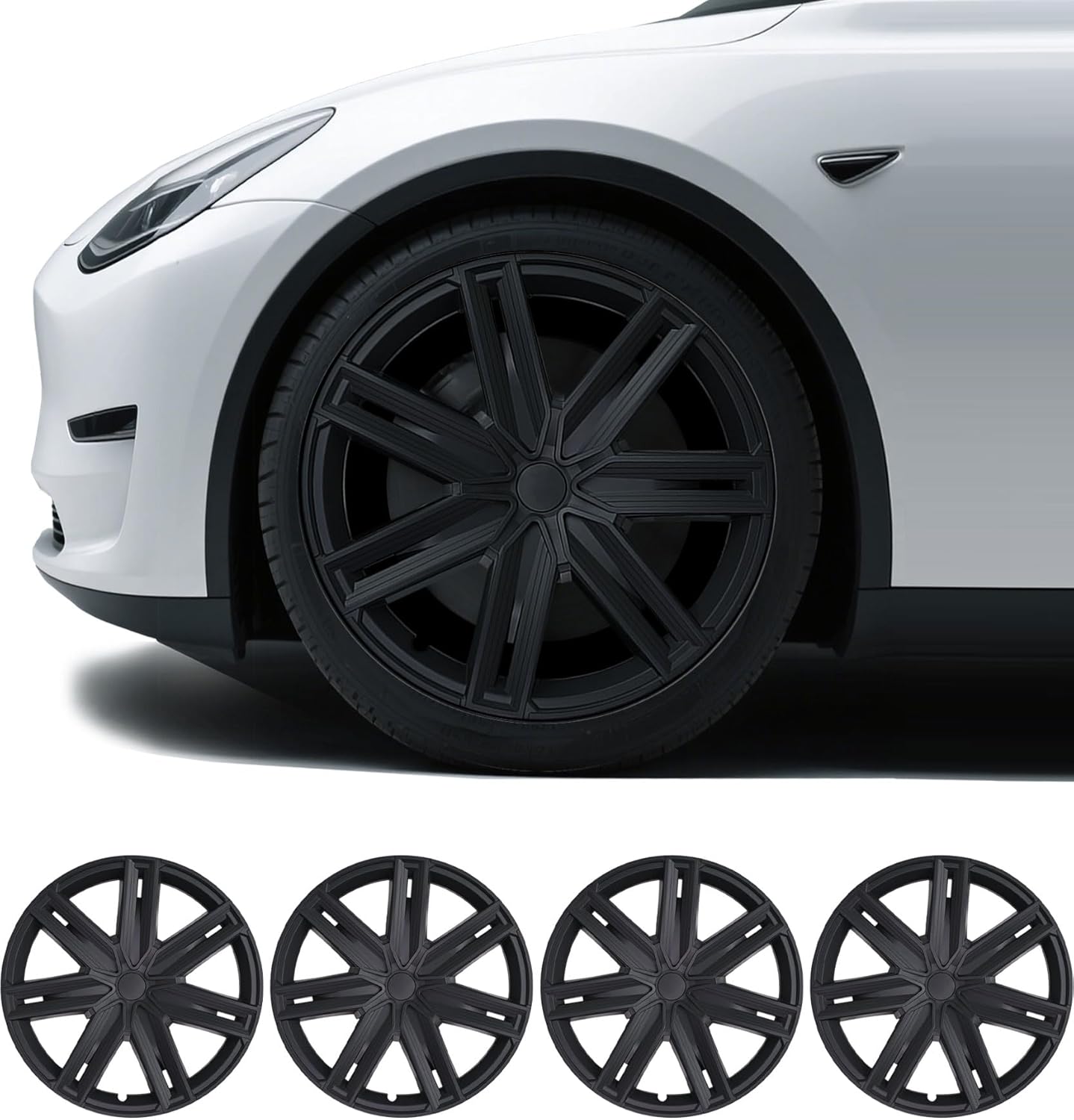 19 Inch Wheel Cover hubcaps Compatible with Tesla Model Y Wheel Cover,fit for 2017-2024 Tesla Model Y hubcaps,Symmetry Design Rim Covers