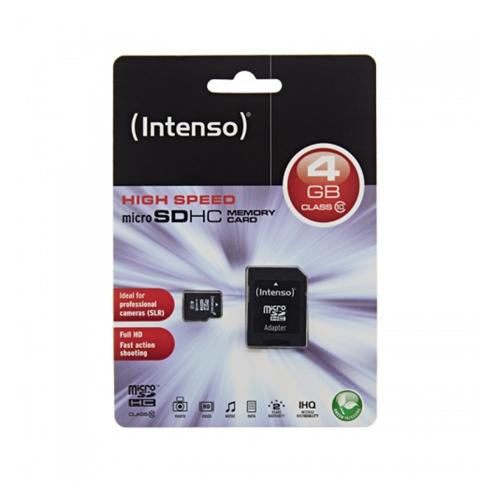 Intenso Carte mémoire micro SDHC 4 Go Classe 10 Noir