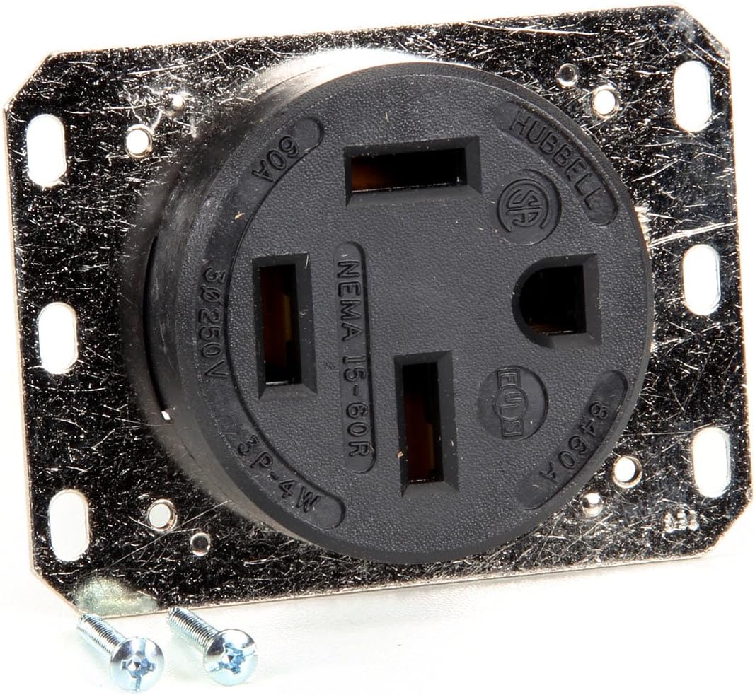 Hubbell 8460A 60A 250-Volt Single Receptacle, straight front view
