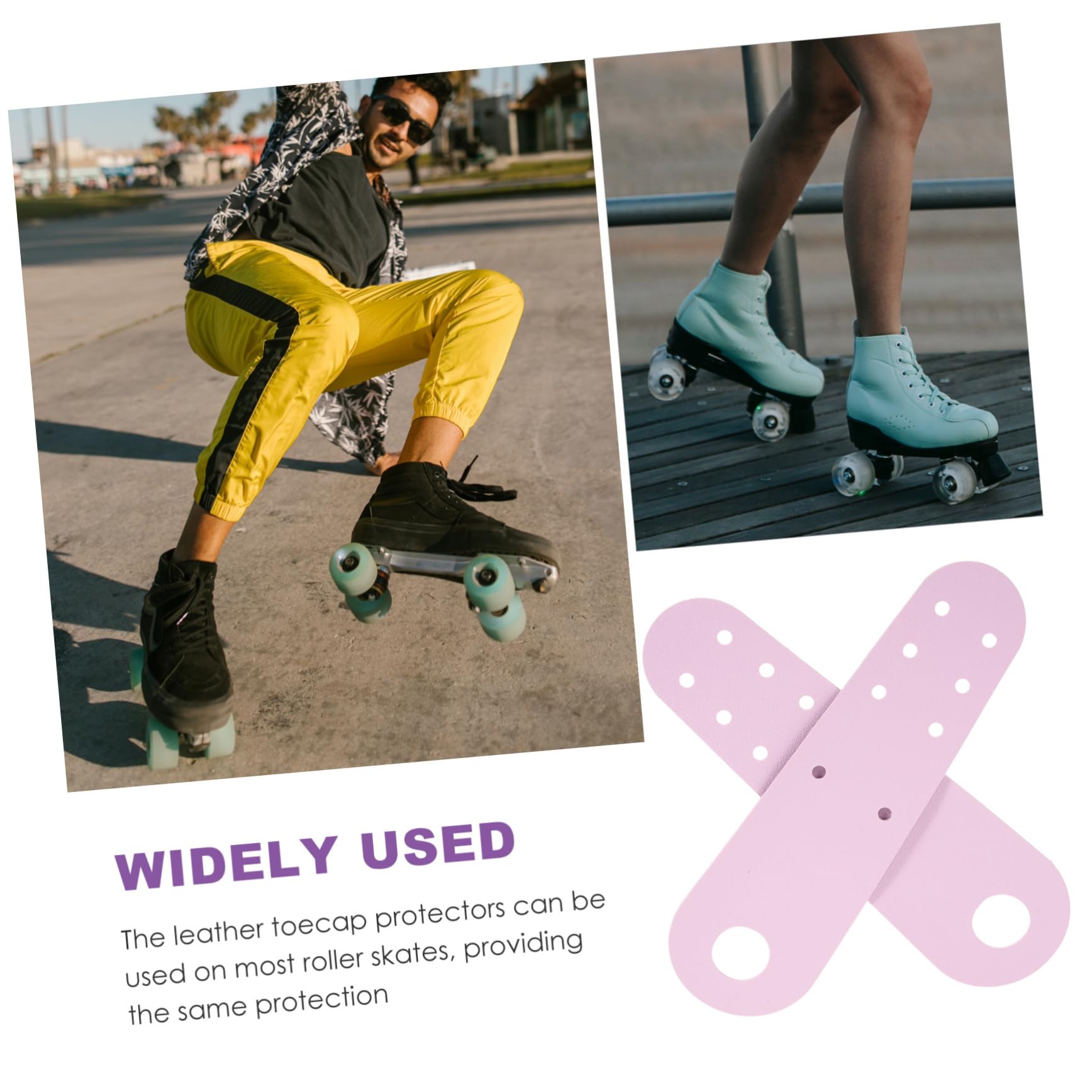 Mikikit Roller Skates Toe Guards 1 Pair Skating Toe Stops Simple Design for Skaters