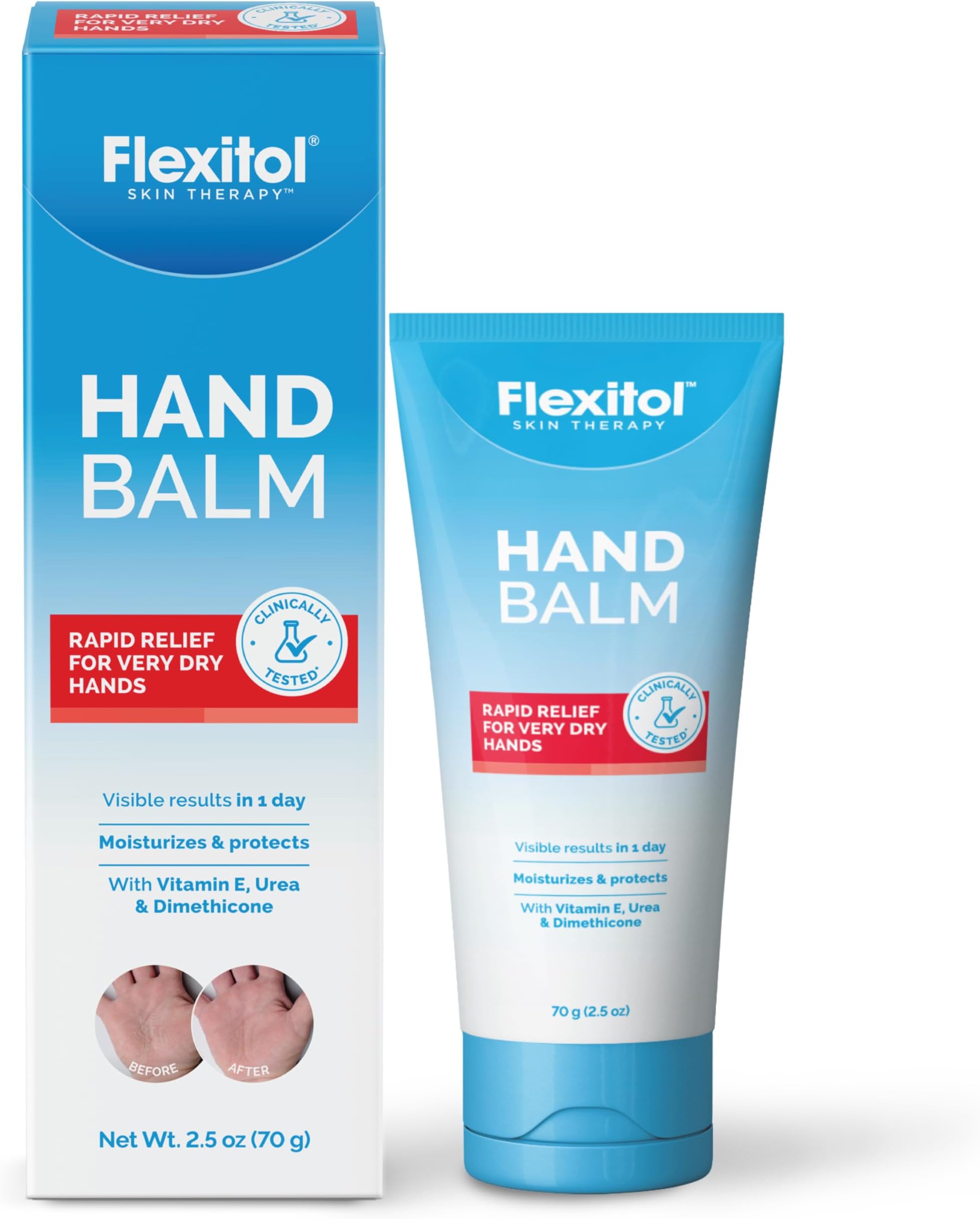 Hand Balm, Intensive Relief Cream for Dry, Cracked Hands, Non-Greasy Hydration, 2 oz Tube