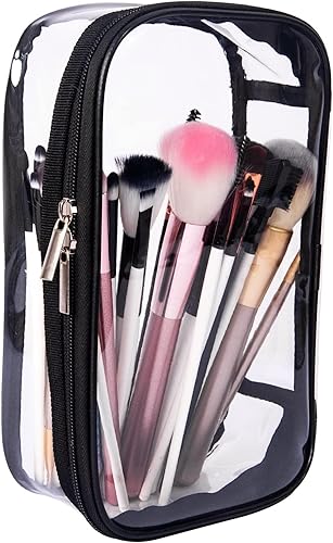 Miniatura 4 de Bolsa de cosméticos de viaje de vinilo transparente portátil con cremallera, kits de maquillaje de PVC transparente, bolsa de utilidad, bolsa de