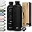 KIVY Large Water Bottle 50oz [Lightweight & Shatterproof] Fits Backpack & Cupholder for Travel, Sports, School - Black water bottle no straw - 1.5 Liter water bottles - 50oz Water bottle