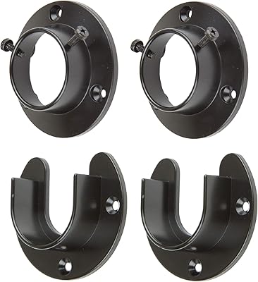 A&F Rod DÃ©cor - 1.5 inch Open/Close Rod Socket (Set of 4) - Black