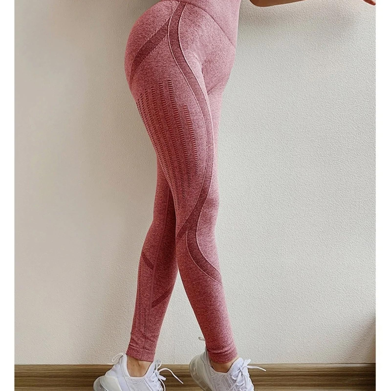 Damen Yogahosen Gesäß anheben Sport Nahtlos eng geschnitten, hoch taillierte elastische Fitness-Sporthosen Laufsporthosen