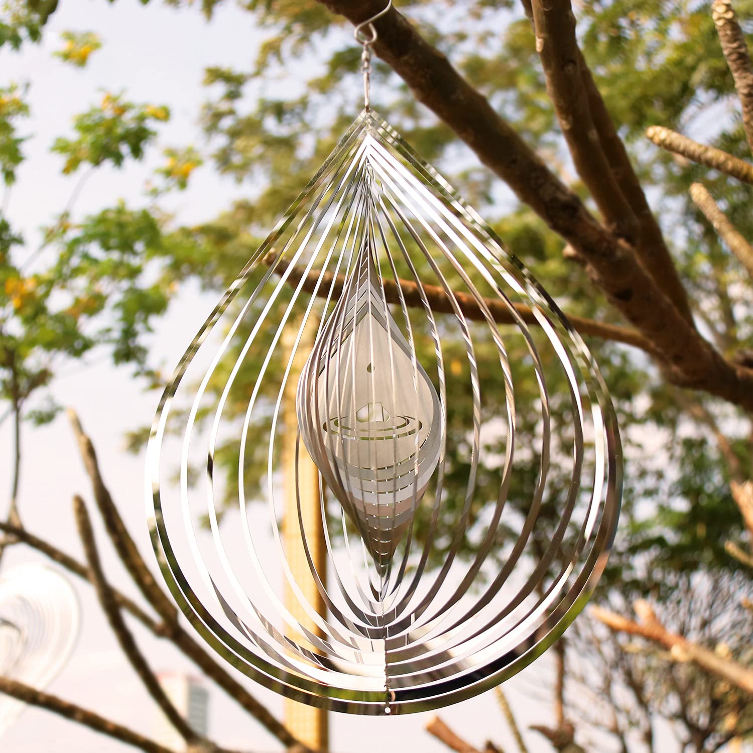 Windspiel Aus Edelstahl – 3D Wassertropfen, 2 Stück Für Garten-Deko