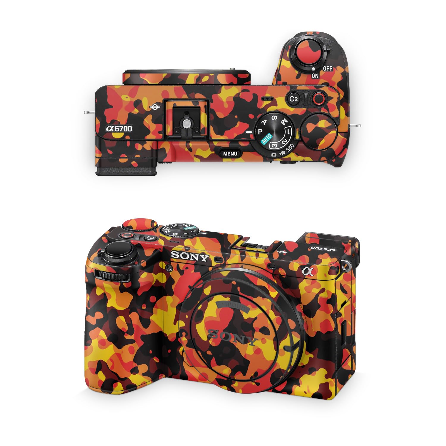 Camera Skin Compatible with Sony A6700 Mirrorless Camera (2023) - Warm Modern Camo - Premium 3M Vinyl Protective Wrap Decal Cover - Easy to Apply | Crafted in the USA by MightySkins