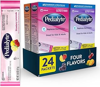 Pedialyte Electrolyte Powder Packets, Variety Pack, Hydration Drink, 24 Single-Serving Powder Packets