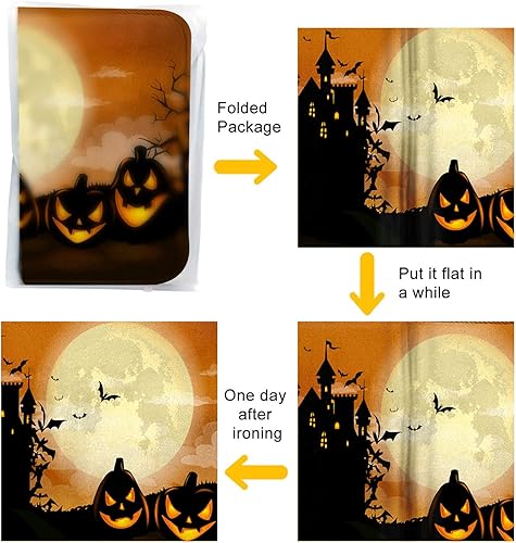 Miniatura 6 de Britimes Tapete de baño para baño, antideslizantes, de la serie temática de Halloween, cubierta lavable, tapete para decoración de baño, 18 x 30