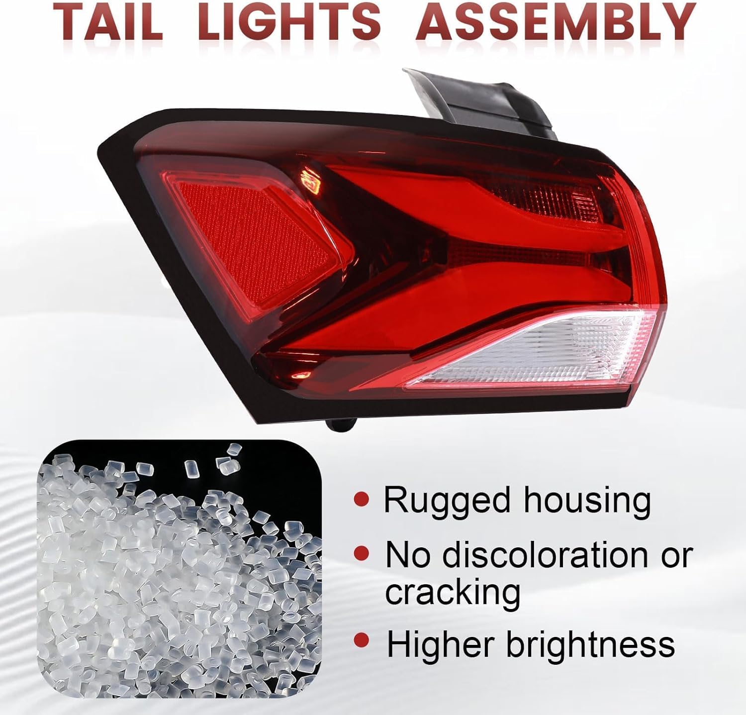 LED Tail lights Assembly Left Outer Compatible with 2022 2023 2024 Chevy Equinox OE Style Rear Light Taillights Replacement for 85132583