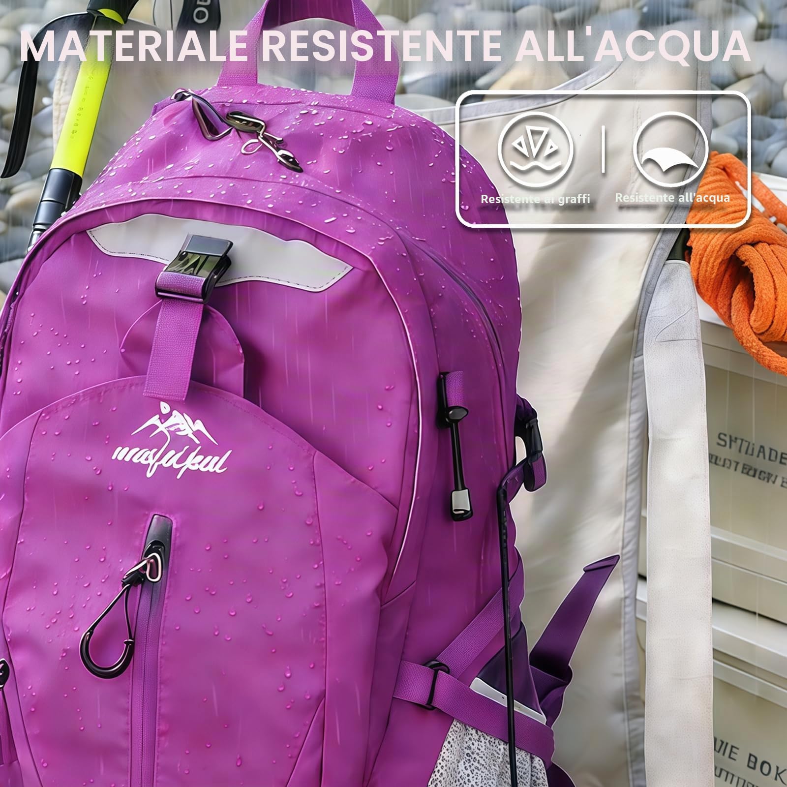 Amythe Zaino Scuola Ragazzi 8 a 15 anni Grande Impermeabile 33 L, Rosso | Leggero Trekking Viaggio Rosso Daypack Multitasche Capiente Resistente per Scuola Escursione Tempo Libero