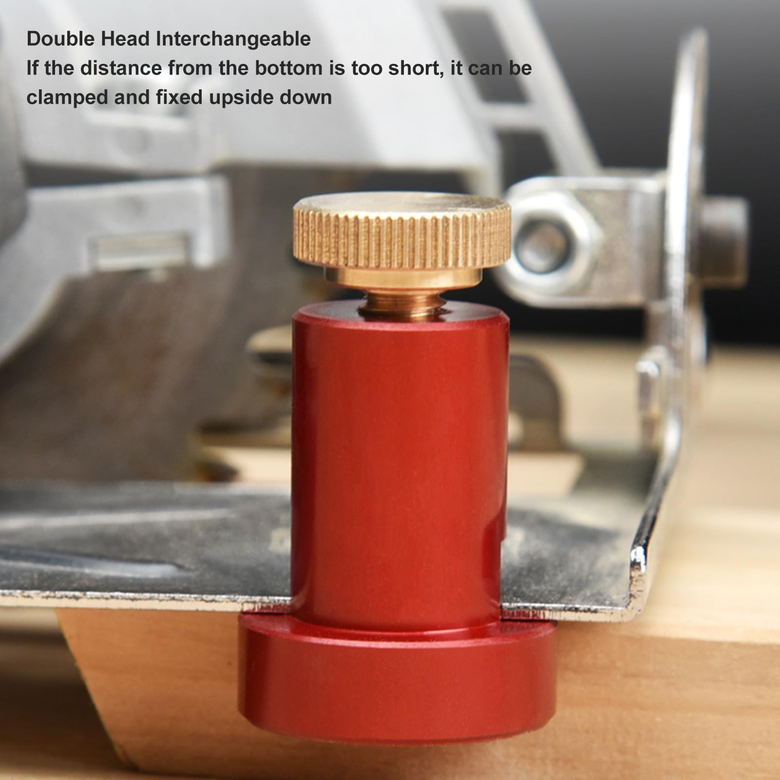 20mm Dog Hole Limit Block, Aluminum Alloy Ruler Clamp, for Woodworking, with CNC Machined Construction (Red)