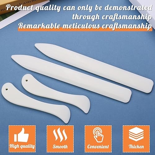 Miniatura 4 de WONVOC 4 carpetas de hueso, creadores de pliegues, herramienta de puntuación, creaser de papel, herramienta plegable para encuadernar, herramientas