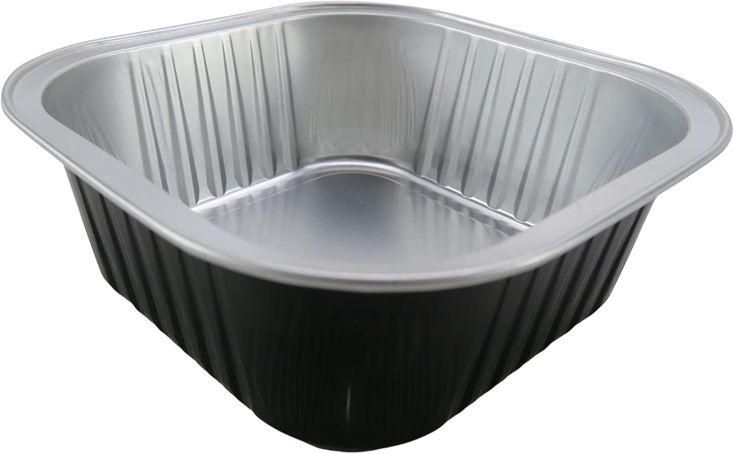 KitchenDance Disposable Aluminum 4 1/4" x 4 1/4" Square 11 ounce Dessert Pans W/Lids - #A-24P (50, Black): Home & Kitchen