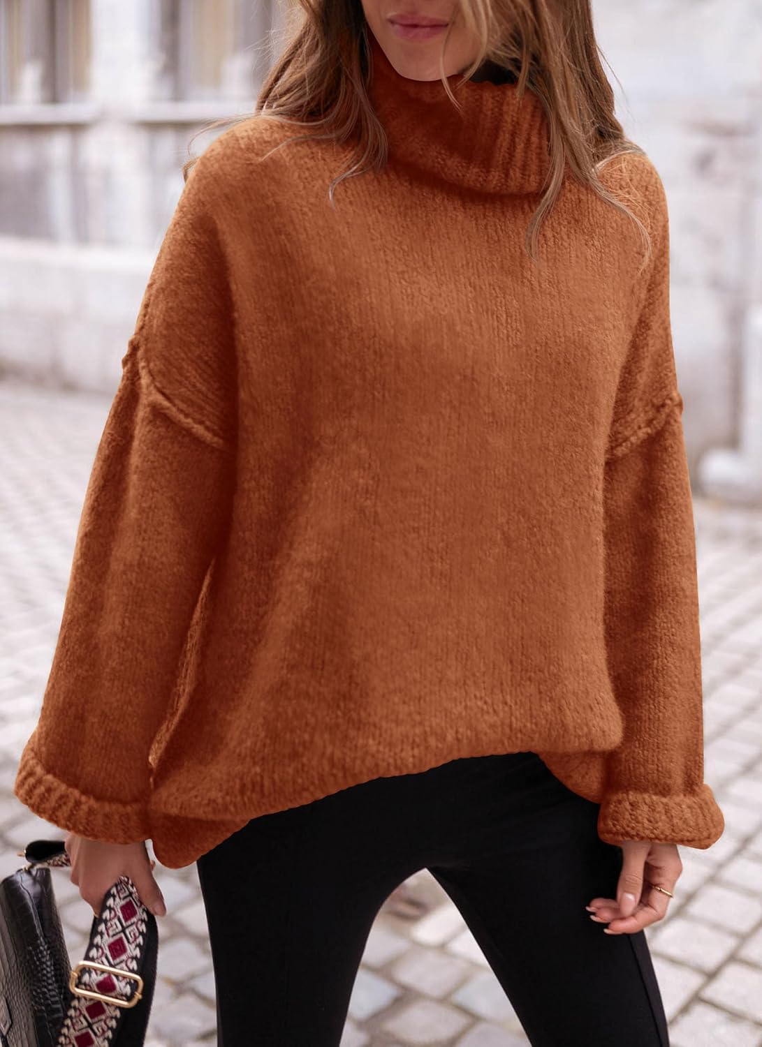 PRETTYGARDEN Oversized Sweaters for Women Chunky Turtleneck Sweater Fall Fashion Clothes Long Sleeve Tops Winter Clothing - Image 5