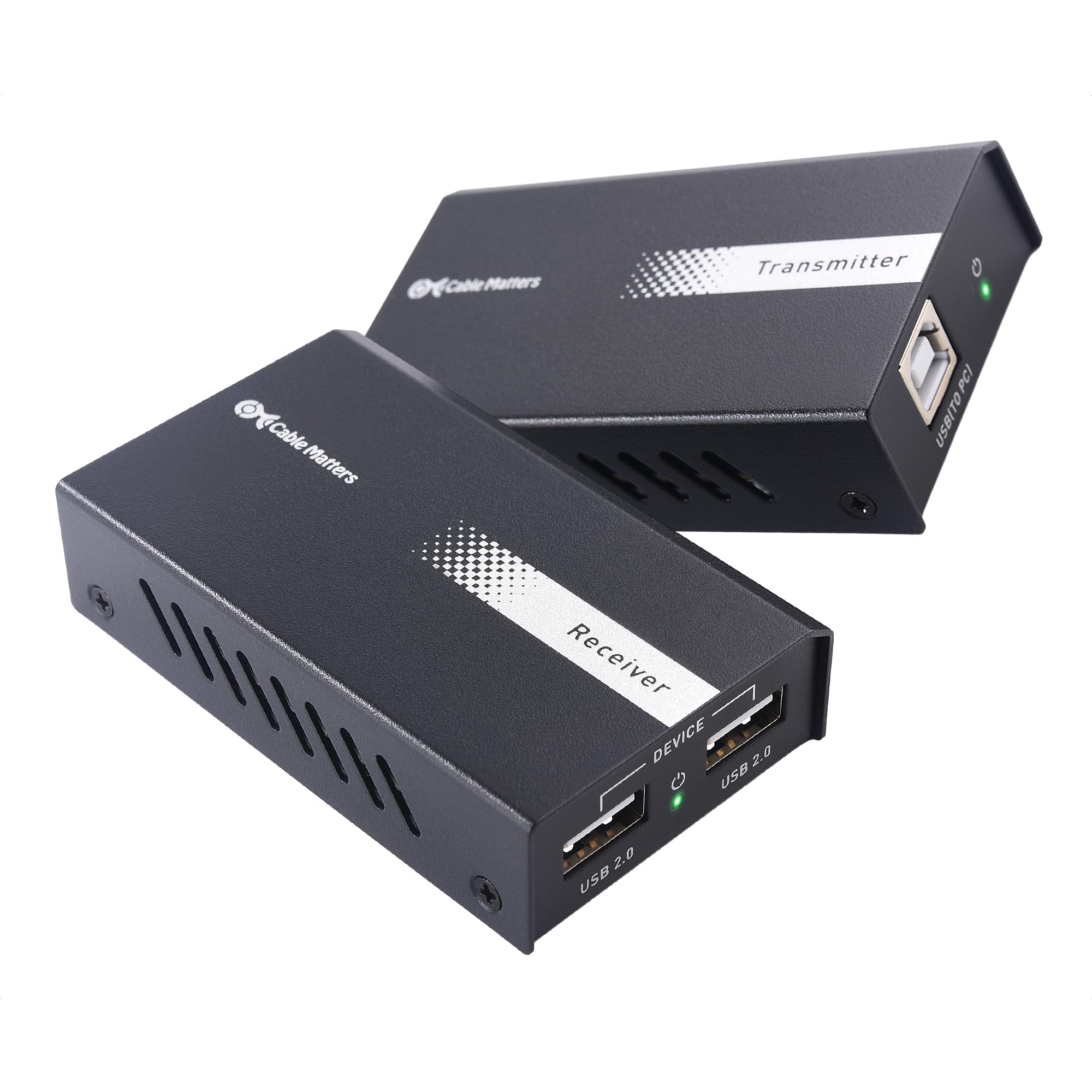 Cable Matters USB Over Ethernet Extender with 2X USB Ports up to 165ft - Full USB 2.0 Support USB Extender Over Cat6 for Keyboard, Mouse, Webcam