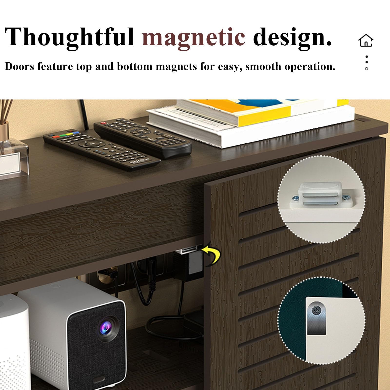 Moderno armario de almacenamiento con enrutador WiFi, organizador multifuncional ajustable y gestión de cables para oficina en casa, elegante diseño blanco (80 x 80 x 30 cm)