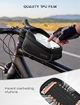 Lamicall Bike Frame Bag Waterproof - [1.6L Large Capacity] Bike Phone Bag, Bike Phone Holder Mount, Bicycle Front Bag, Cycling Pouch with Rain Cover, Bike Accessories for Phones Under 7"