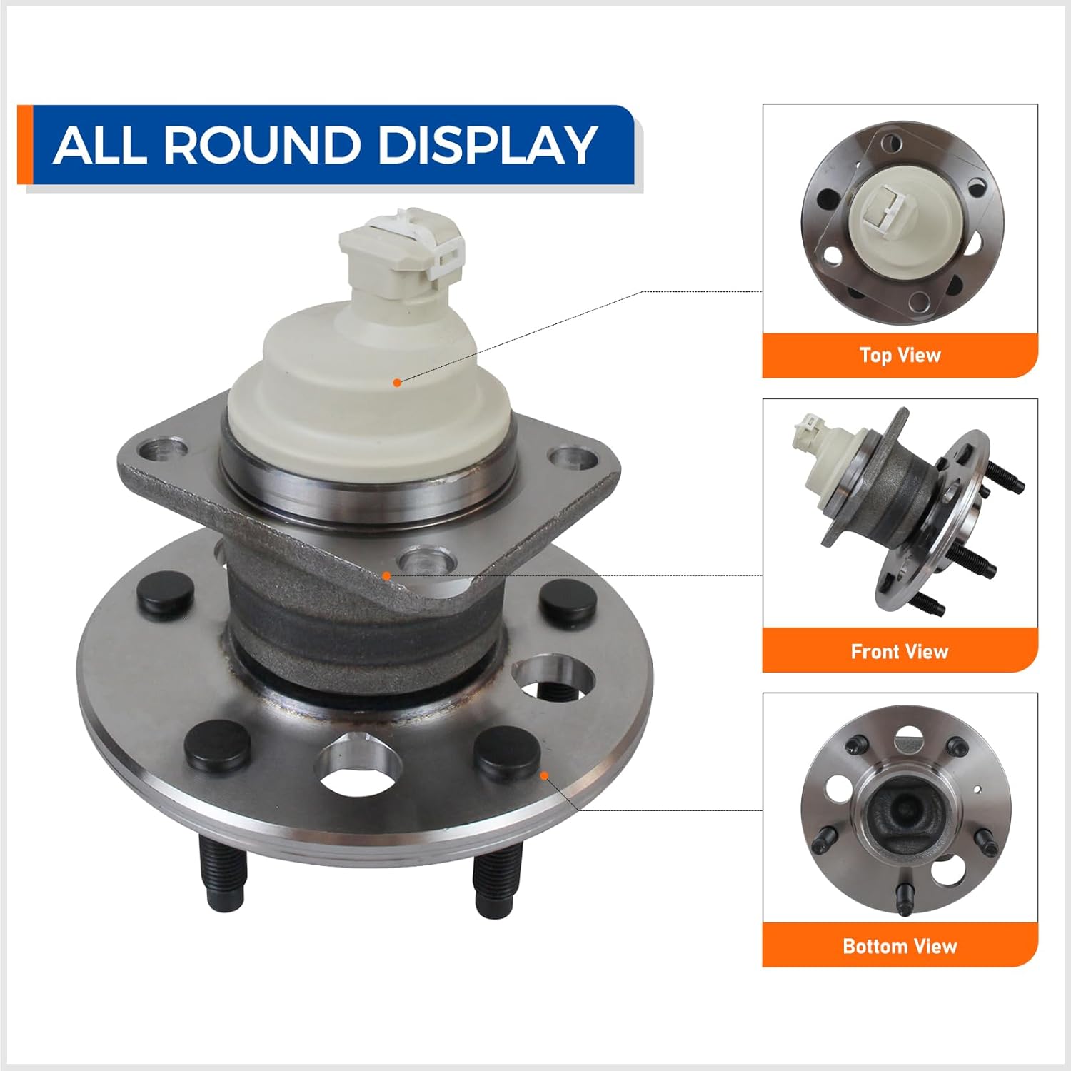 PAROD 512150 FWD Rear Wheel Bearing and Hub Assembly Compatible with Chevy Impala Monte Carlo Venture, Buick Regal Lacrosse Century Allure, Pontiac Grand Prix Aztek Montana Trans Sport, 5 Lug w/ABS