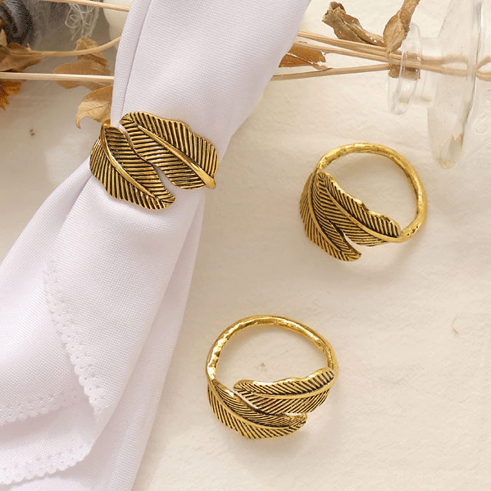 Serviettenringe aus Edelstahl mit Schnallen für Festliche Tischdekorationen zu Weihnachten, Thanksgiving und Anderen Anlässen, in Gold und Silber.,A