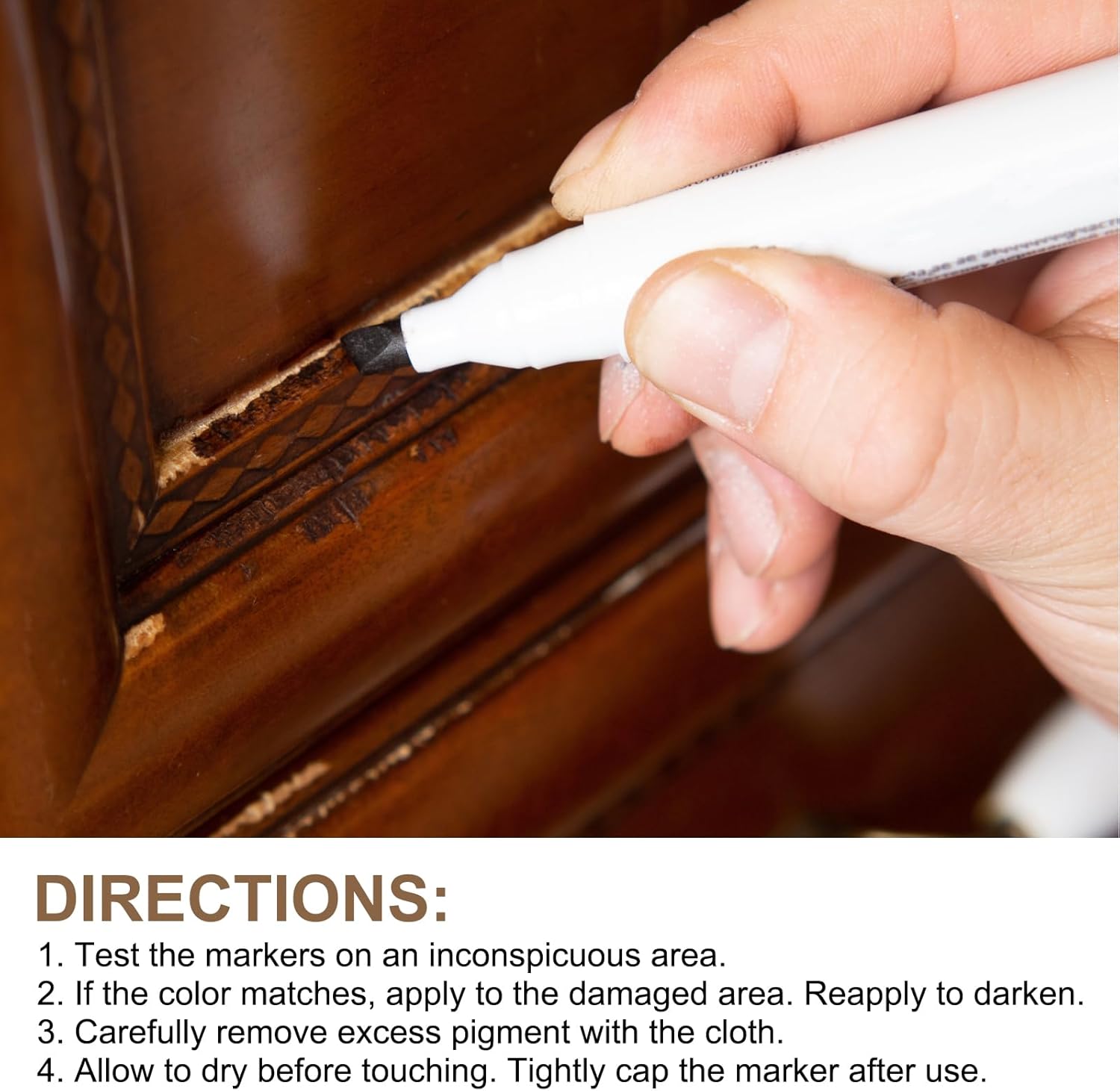 uxcell Furniture Repair Wood Markers, 2 Pcs Black Touch Up Filler Sticks, Oil Based Paint Markers for Scratches, Wood Floors, Tables, Cabinet, Carpenters, Cover Ups