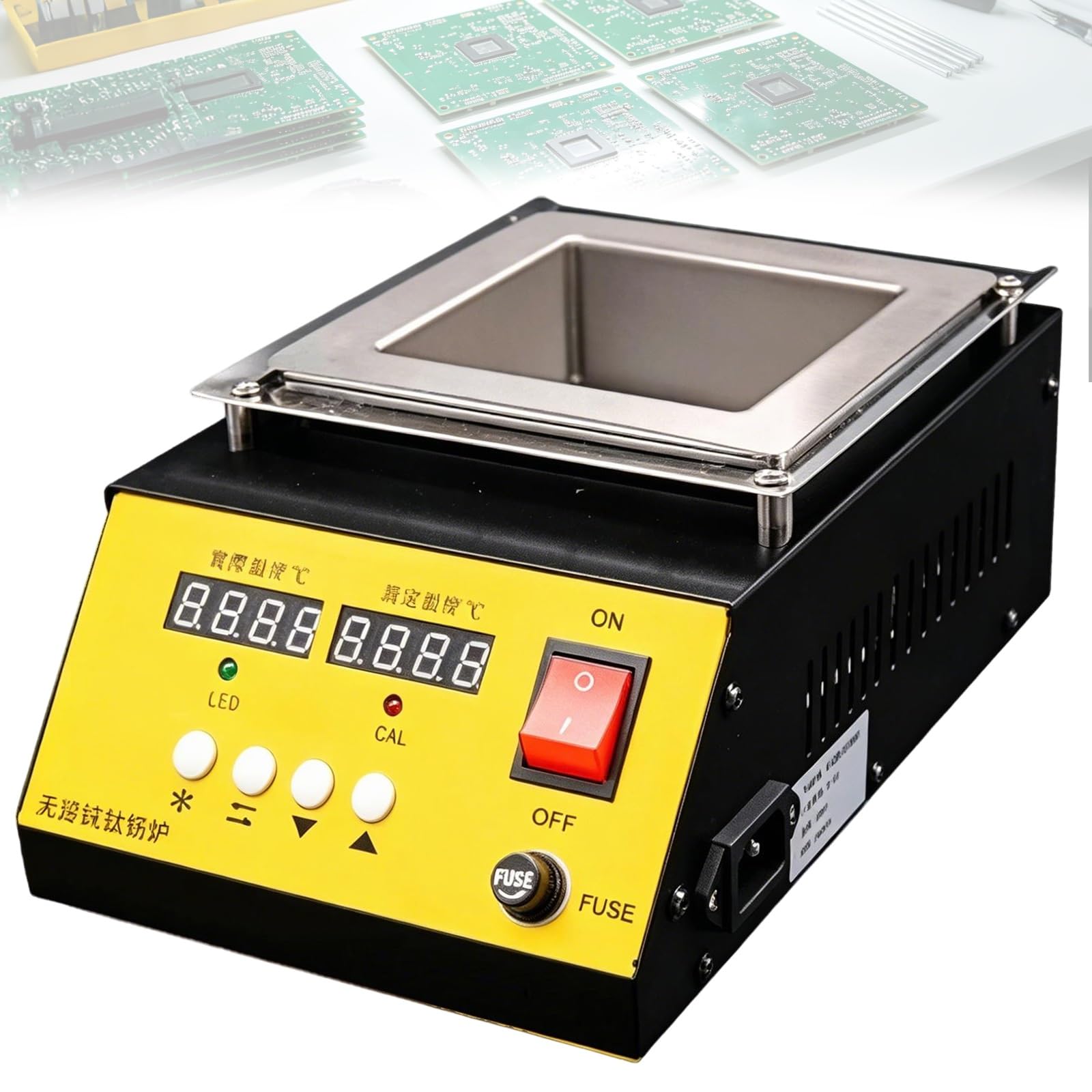 Olla de soldadura digital en talleres de electrónica y reparación