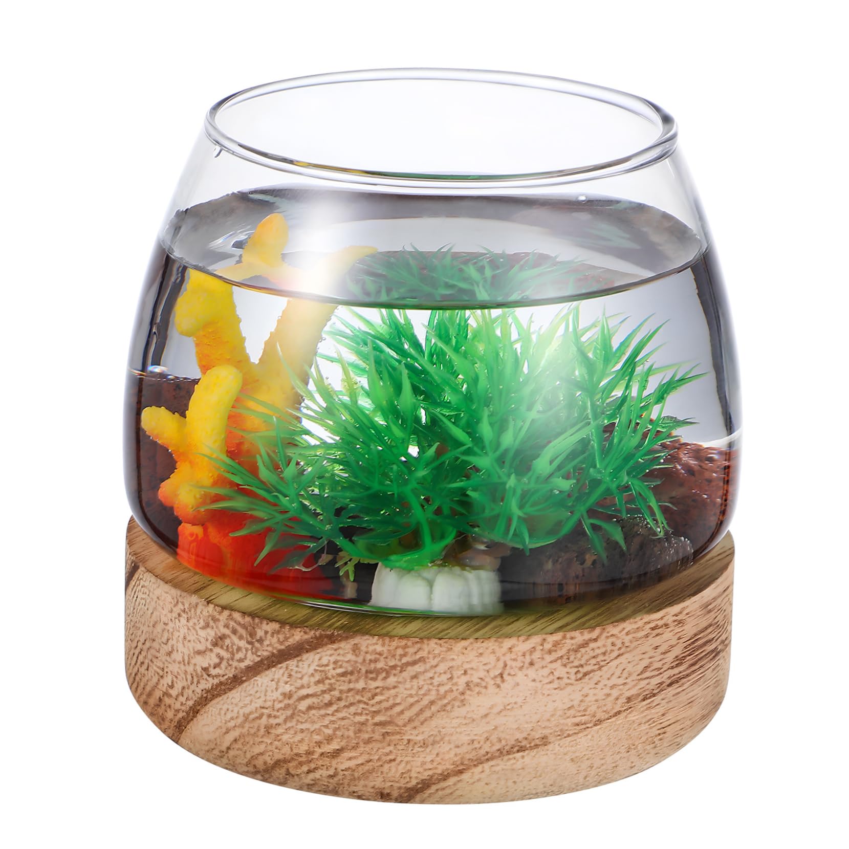 Happyyami 3kawałki Szklana Miska Akwarystyczna Do Ryb Uniwersalne Terrarium i Wazon Rośliny Elegancki Element Dekoracyjny Do Domu Wytrzymałe Szkło Stół i Biurko