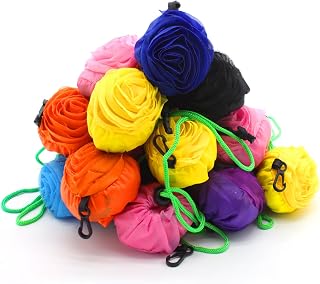 10PCs Folding Reusable Roses Tote Bags - Eco-Friendly Compact Shopping Duty Recycling Bags