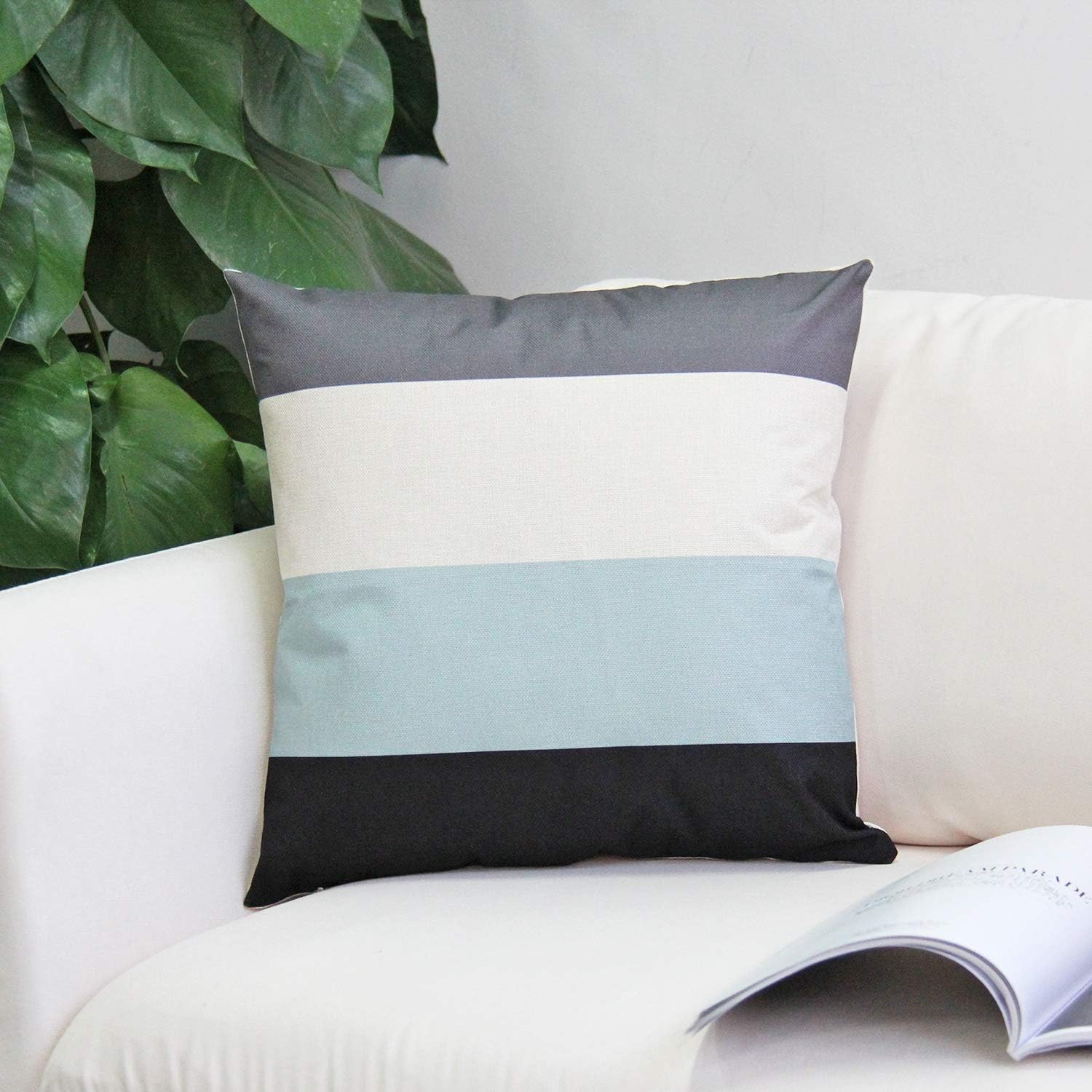 JOJUSIS Modern Geometric Throw Pillow Covers Linen Home Decor 16 x 16 inch Set of 4 Home