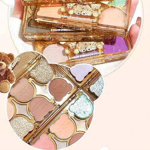 Miniatura 6 de Paleta de sombras de ojos de 6 colores mate y brillante, sombras de ojos mezclables y duraderas Sombra de ojos mezclable y construible Maquillaje de