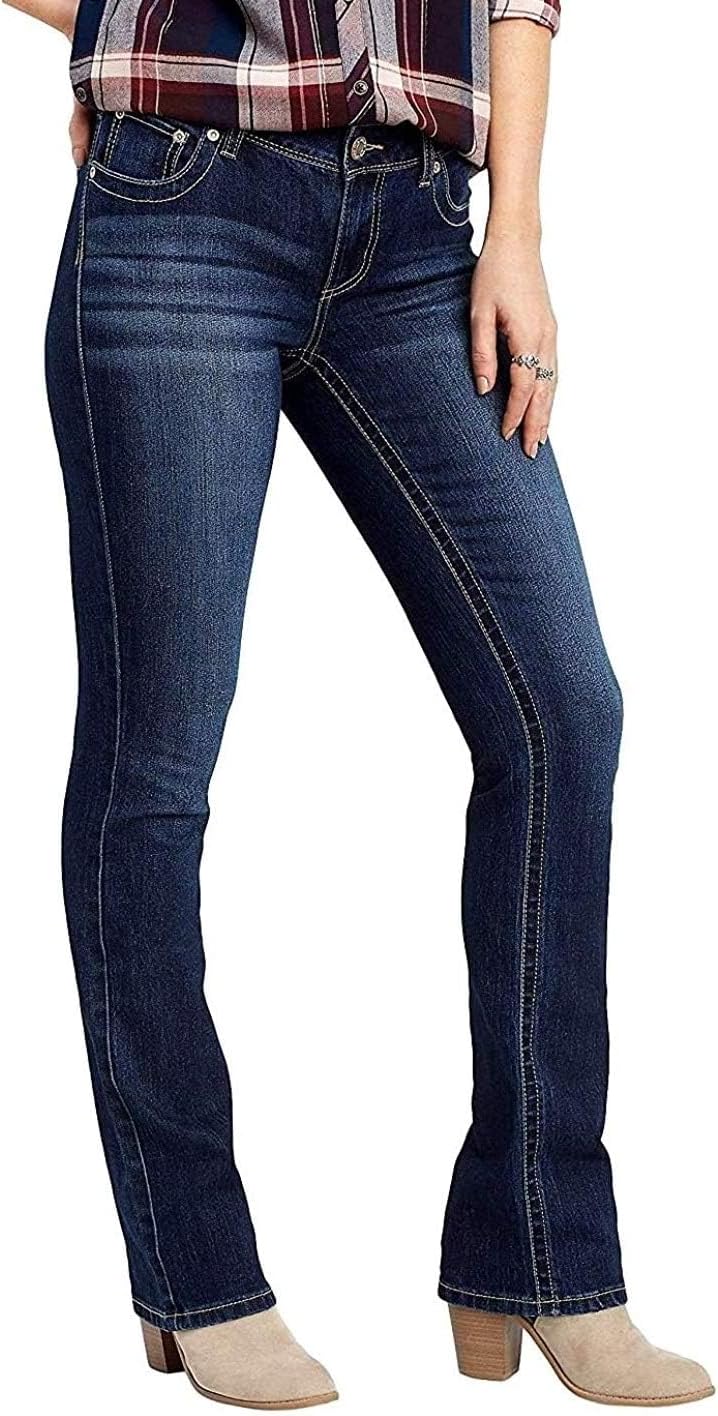 Jack David/Sweet Look Womens Juniors 70s Trendy Flared Bell Bottom Denim Jeans Pants (Size-3) - Image 2