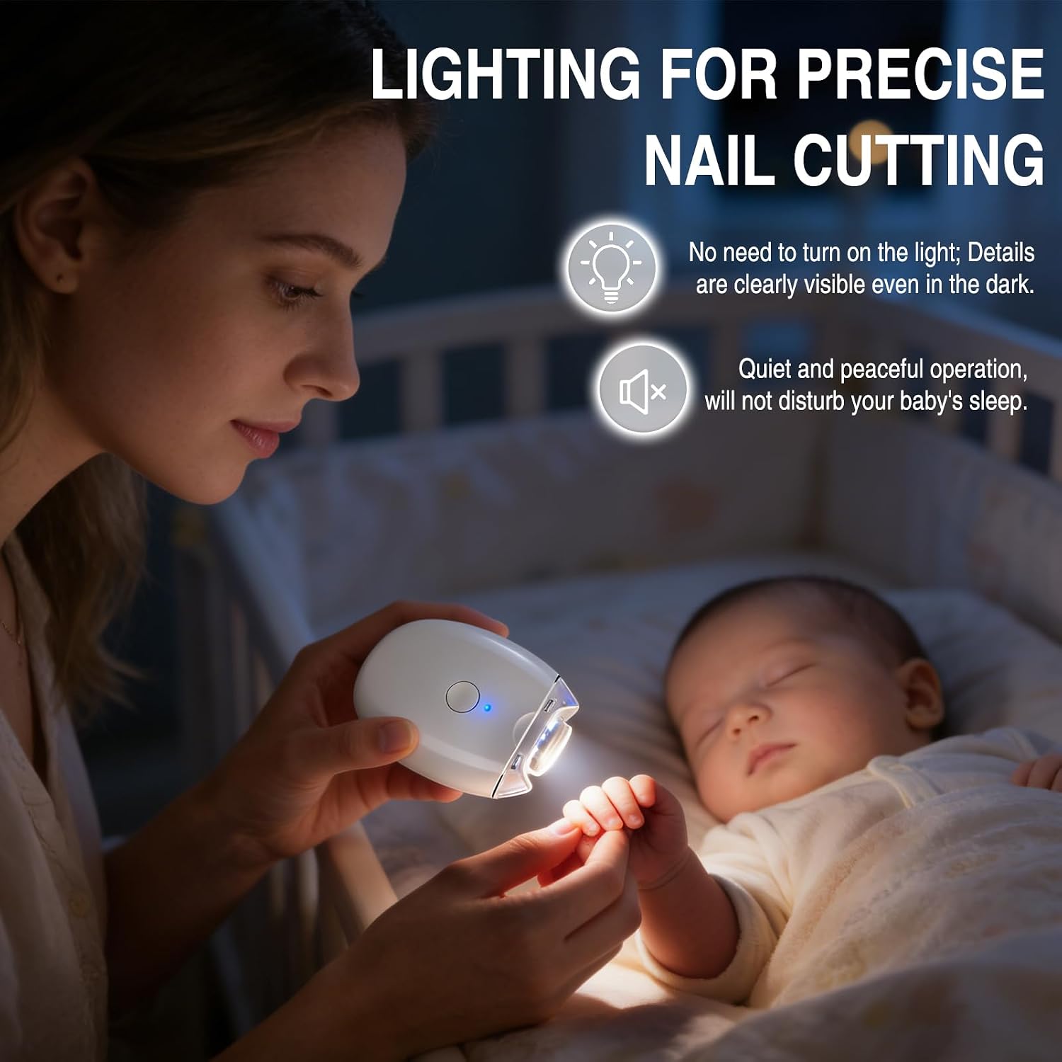 Universal Automatic Fingernail Grinder, 2026 New 3 in 1 Electric Nail Clippers with LED Light & 3 Speeds, Silent Auto Fingernail Cutter and Polishing Trimmer, for Whole Family (1PCS)