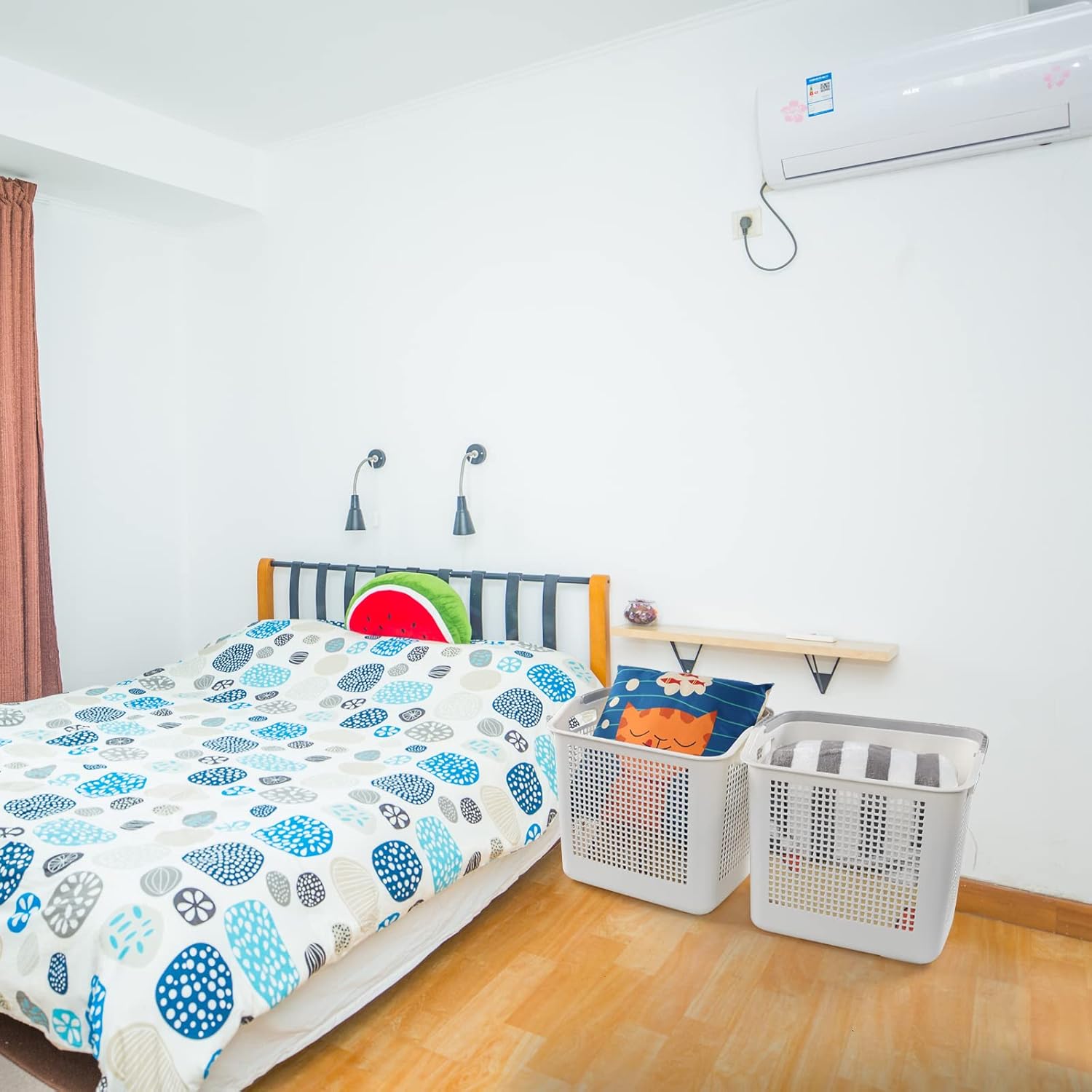 4 Pack 35 L Plastic Laundry Basket with Handle, White Laundry Hamper for Wet Towel