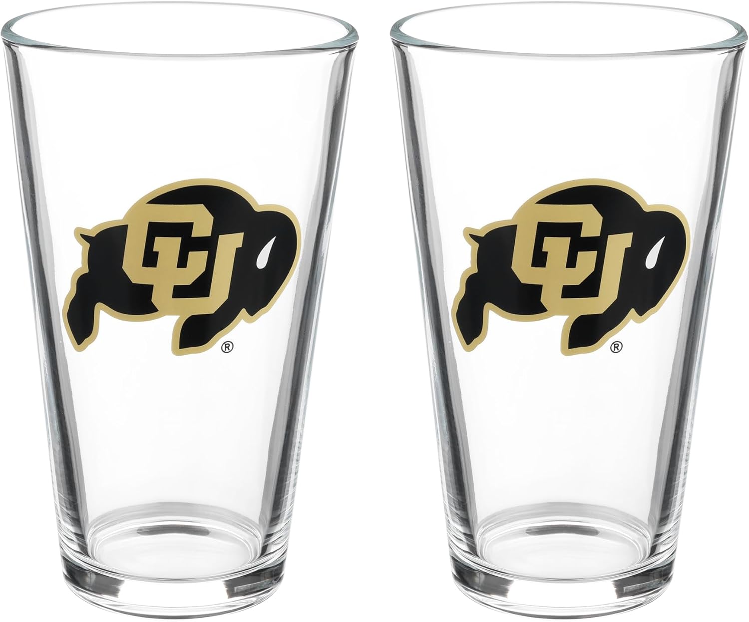 The Memory Company Officially Licensed NCAA 16 oz Pint Glasses Set of 2-16 oz Pint Glass, Licensed Team Drinkware, Stylish Gameday Glassware, Team Logo