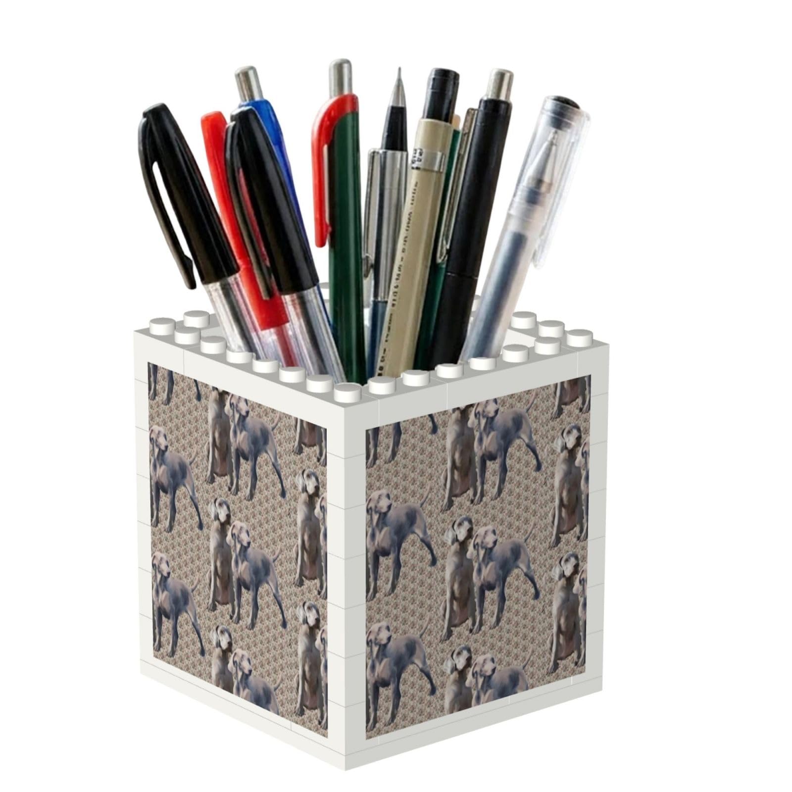 Poadnly Dog Weimaraners, Pen Pot Pencil Holder for Office Home School, Compact Desk Organiser for Office Stationery
