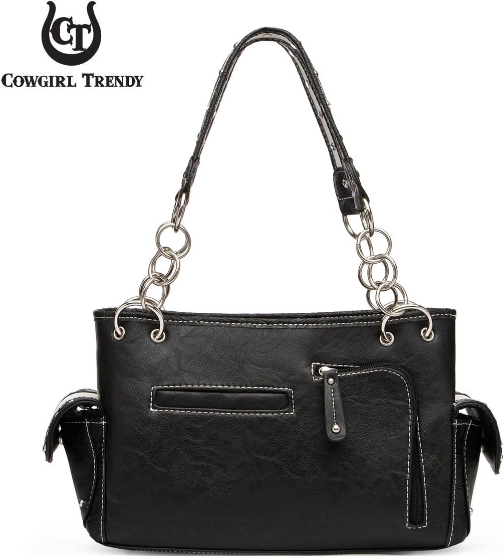 Western Style Spring Butterfly Flower Purse Women Country Handbag Rhinestone Stud Shoulder Bag Wallet Set - Image 4