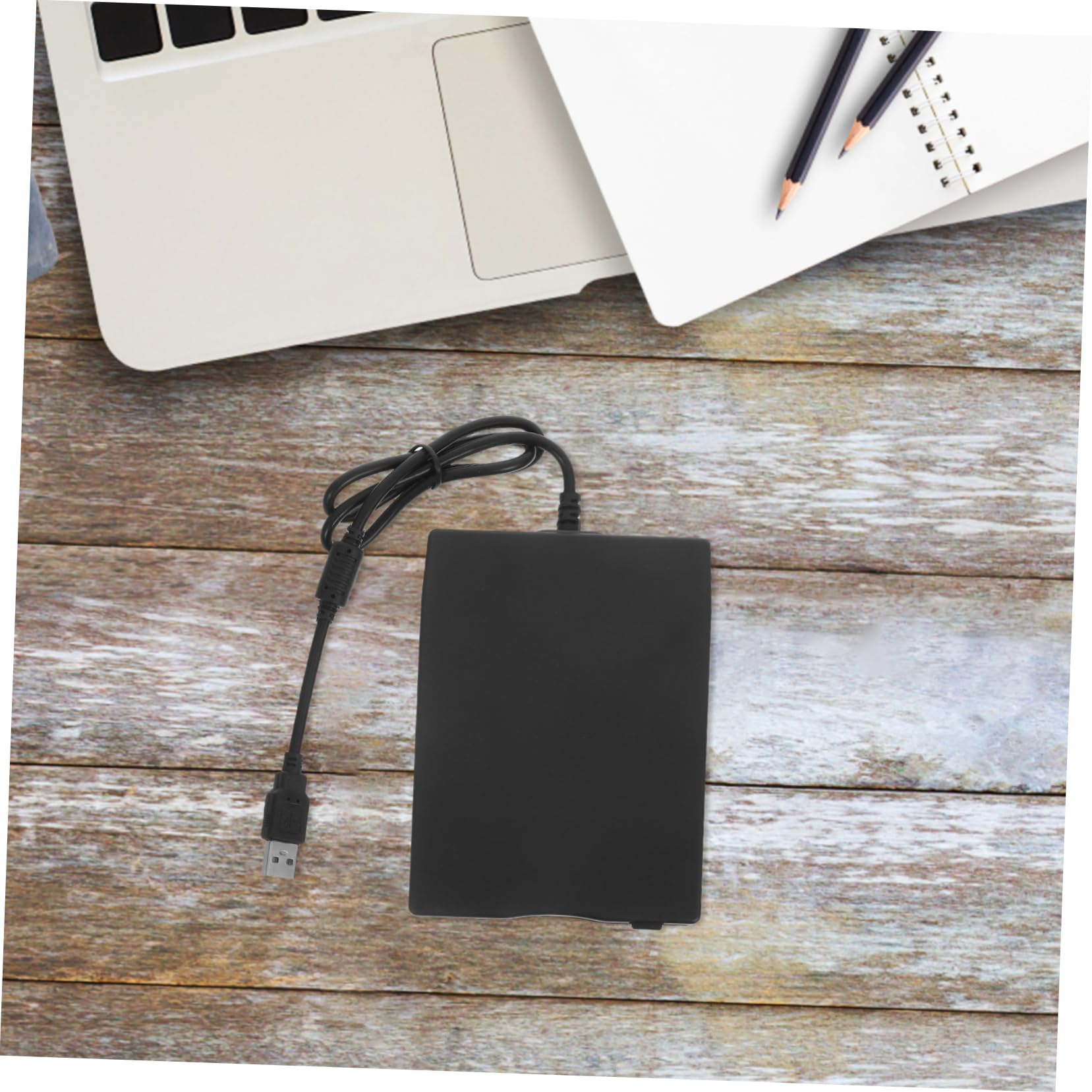 VILLCASE Lecteur de Disquettes Externe USB Noir en Abs, Portable et Plug and Play, Compatible PC et Ordinateur Portable pour Lire et Transférer Données de Disquettes 3,5 Pouces