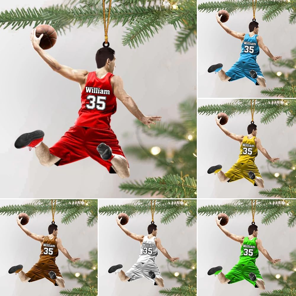 Personalized Players Basketball Christmas Ornament 2023