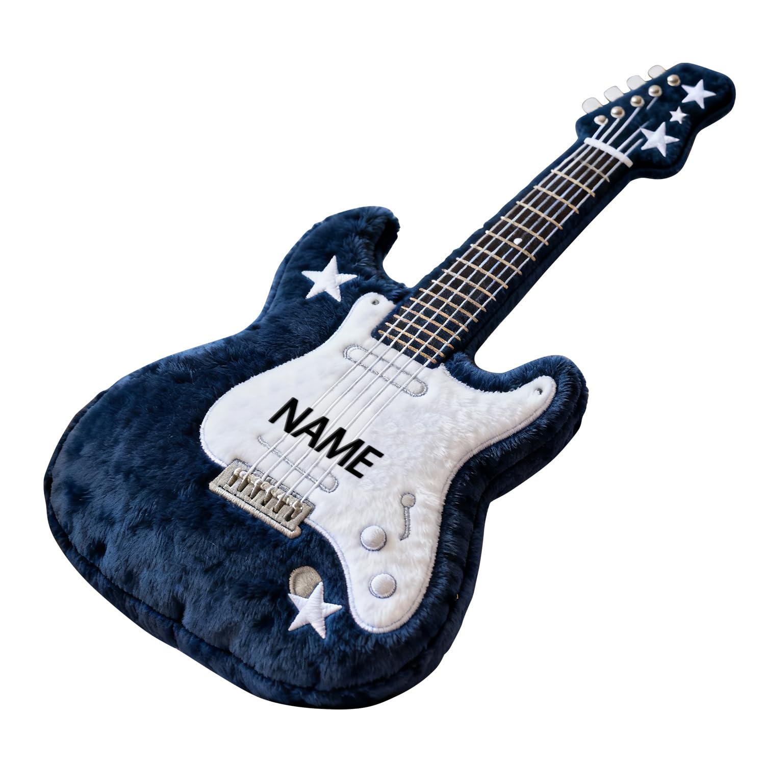 Cuscino Personalizzato a Tema Chitarra Elettrica, Cuscino a Forma di Chitarra Elettrica con Nome Personalizzato, Cuscini Decorativi in Spugna Musicale, Regali di Natale e Compleanno per
