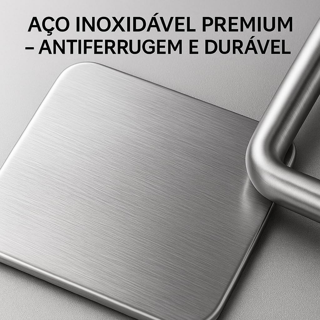 Suporte de Esponja para Pia em Aço Inox Escovado – Organizador de Cozinha Adesivo Antiferrugem e Resistente, Ideal para Esponjas e Panos – Design Moderno, Compacto, Durável e Fácil de Instalar