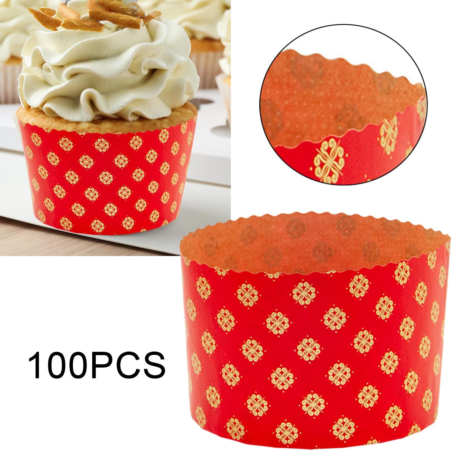 100 Caissettes En Papier pour Cupcakes et événements Festifs, B, 9 Cm X 8.5 Cm