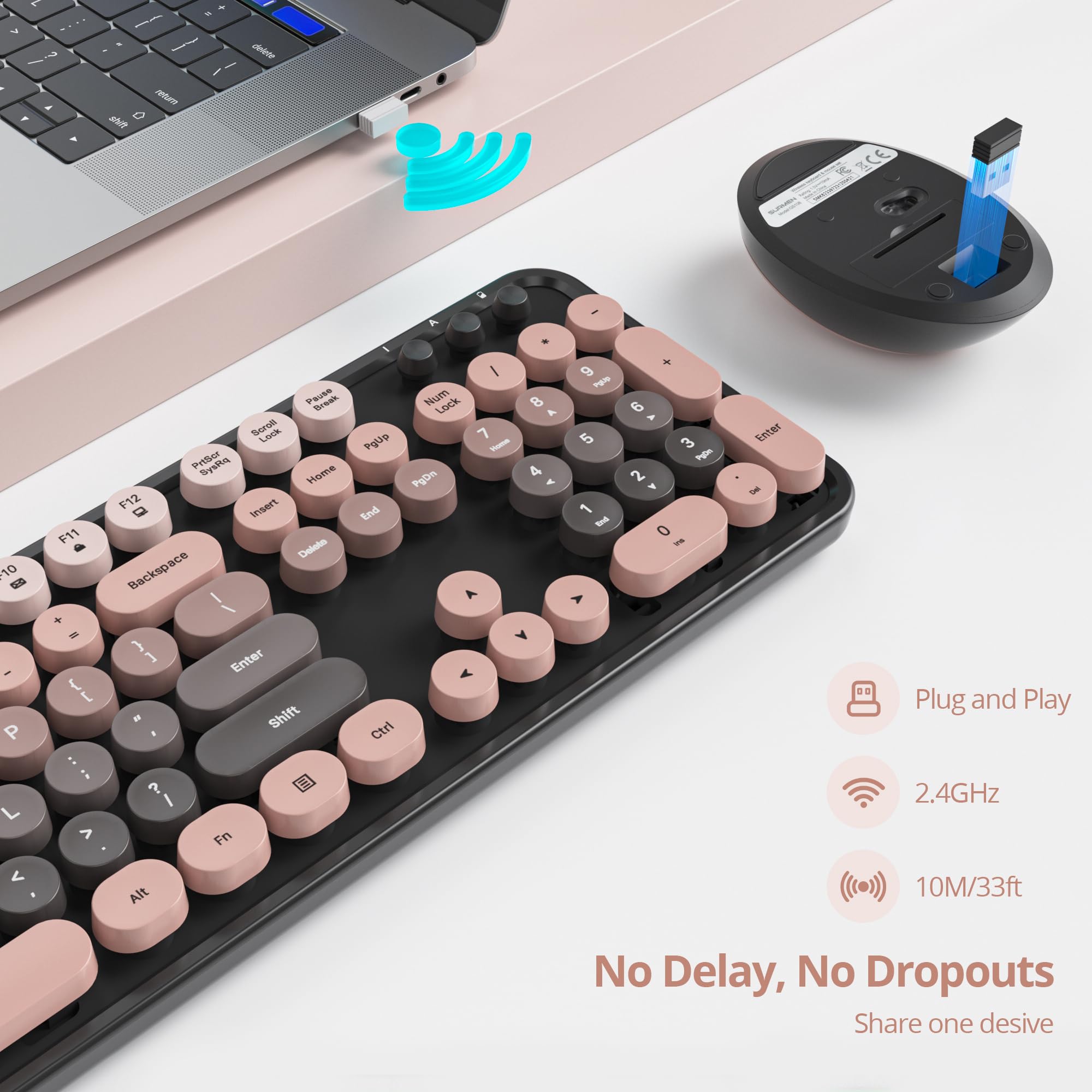 Logitech Wireless Mouse Surmen Retro Wireless Keyboard And Mouse ...